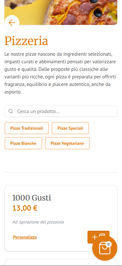 All'Amicizia Takeaway mobile screenshot